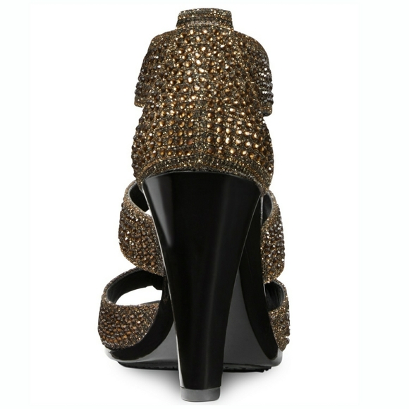 🆕 MICHAEL KORS Rhinestone Sandals T-Strap Heels - Picture 3 of 4